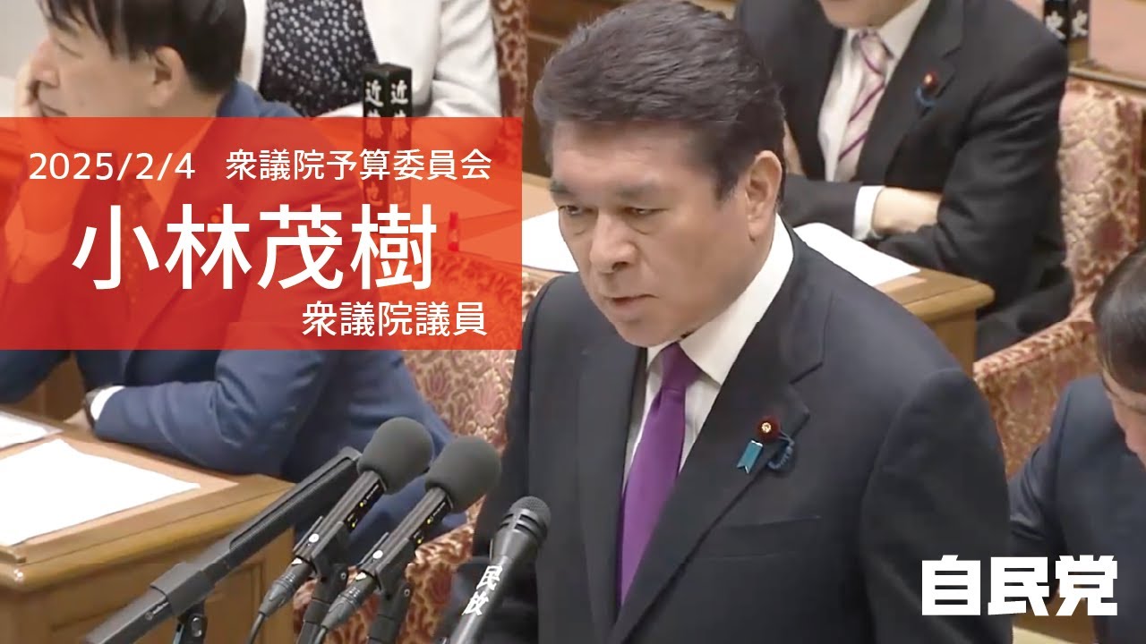 【全編】衆議院予算委員会  小林茂樹 衆議院議員(2025.2.4)