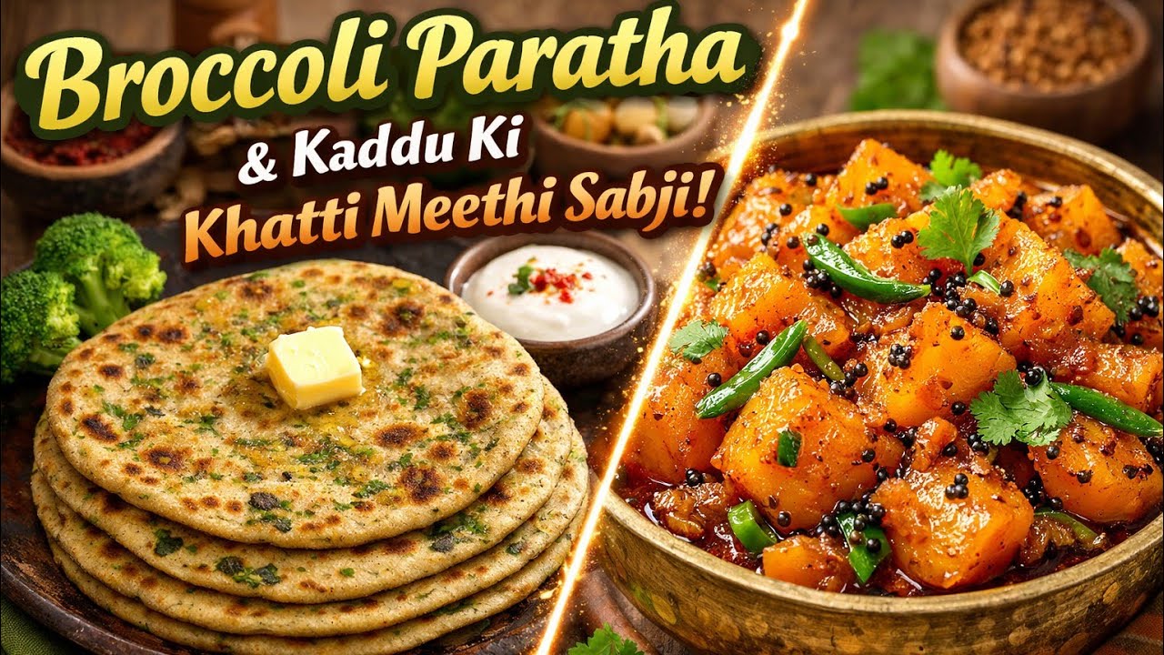 Healthy Breakfast Idea🥦|Broccoli Paratha aur Kaddu ki Khatti Meethi Sabji–Ek Baar Zaroor Try Karein!