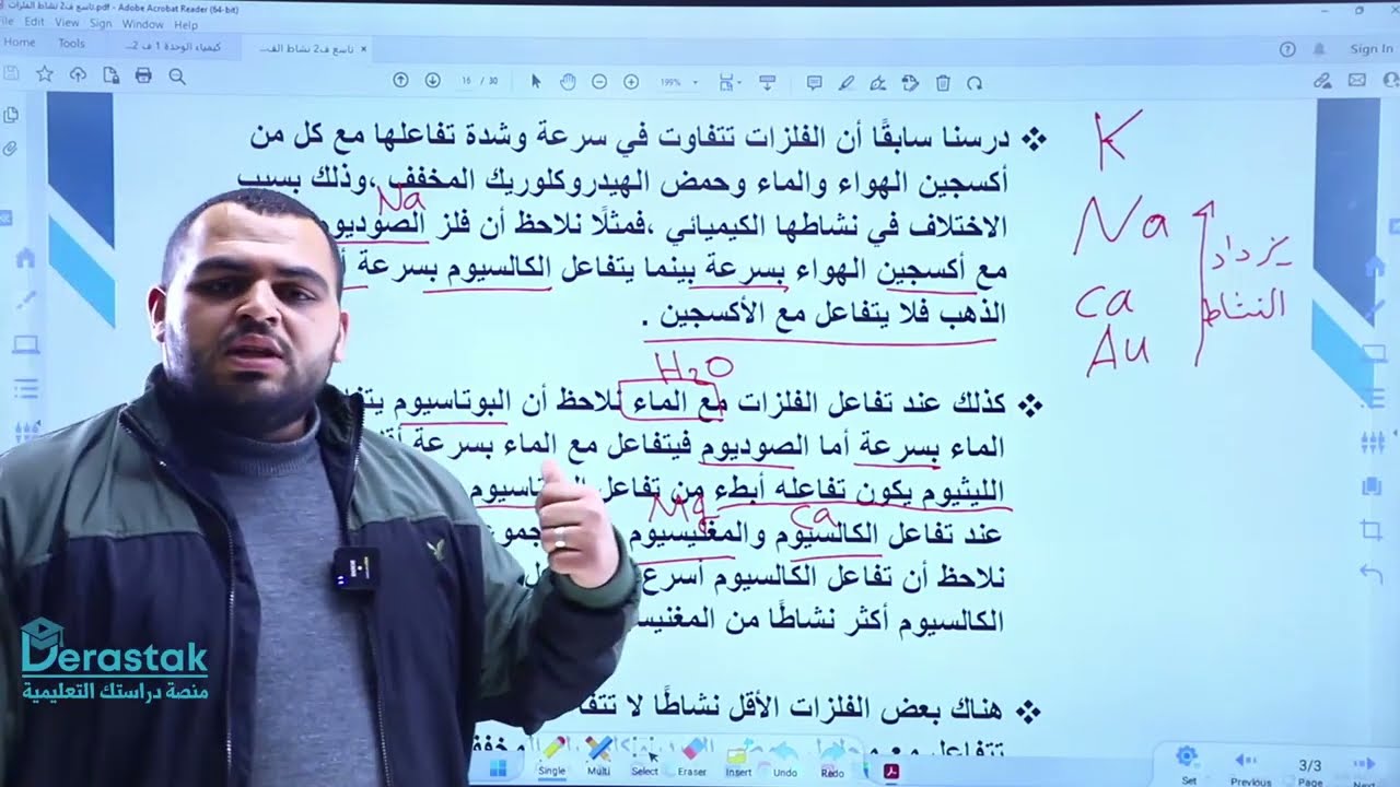 سلسلة النشاط الكيميائي وتآكل الفلزات ج1 || الكيمياء || الصف التاسع || أ. محمد كلوب