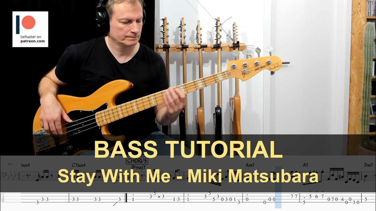 Stay With Me - Miki Matsubara | Bass Tutorial (Sheet + TABs)