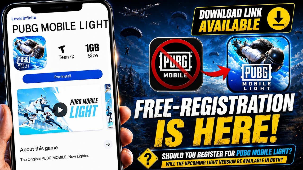PUBG MOBILE LIGHT Pre-Registration Is Here 🔥 Download Link And Confirm Release Date Details