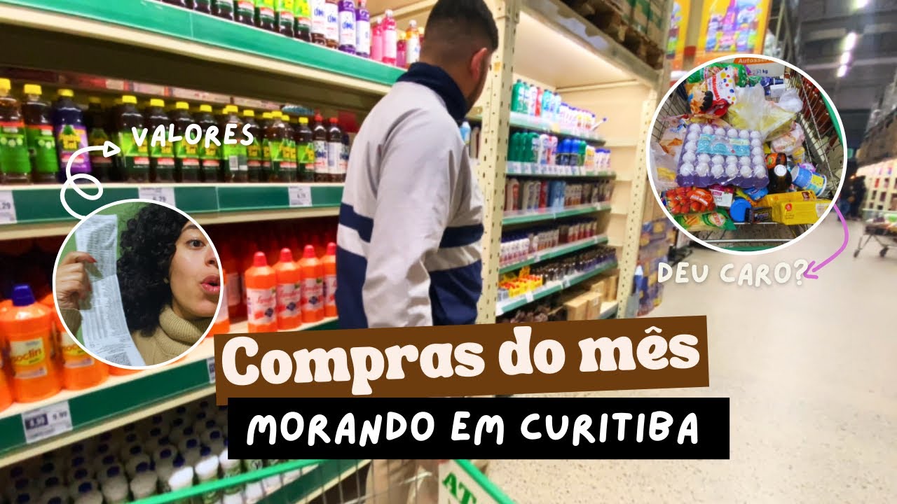 Vlog | COMPRAS DO MÊS no MERCADO com valores (morando em Curitiba)💰🤑
