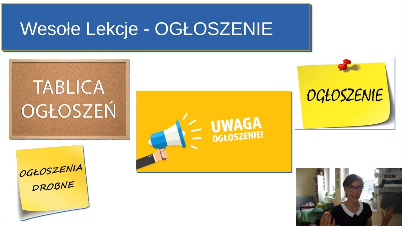 Jak napisać ogłoszenie. Lekcja zdalna z nauczycielem.