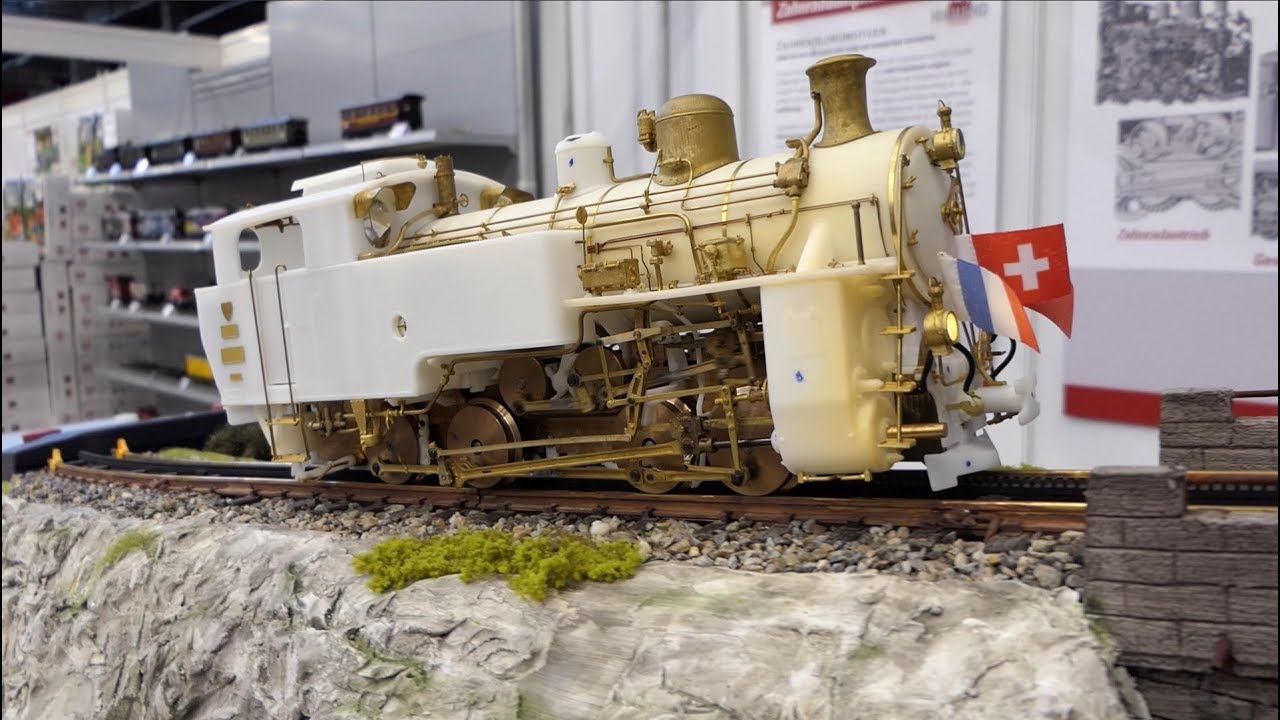 Prototyp-Probefahrt LGB-Zahnradbahn-Dampflok HG 4/4 Maßstab 1:22,5 Spur G - IMA Märklin Tage 2019