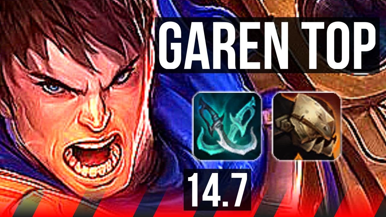 GAREN vs GALIO (TOP) | 9 solo kills, 11/1/3, 400+ games, Godlike | EUW Master | 14.7