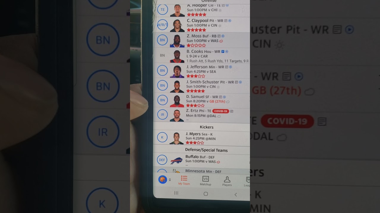 yahoo fantasy IR transaction