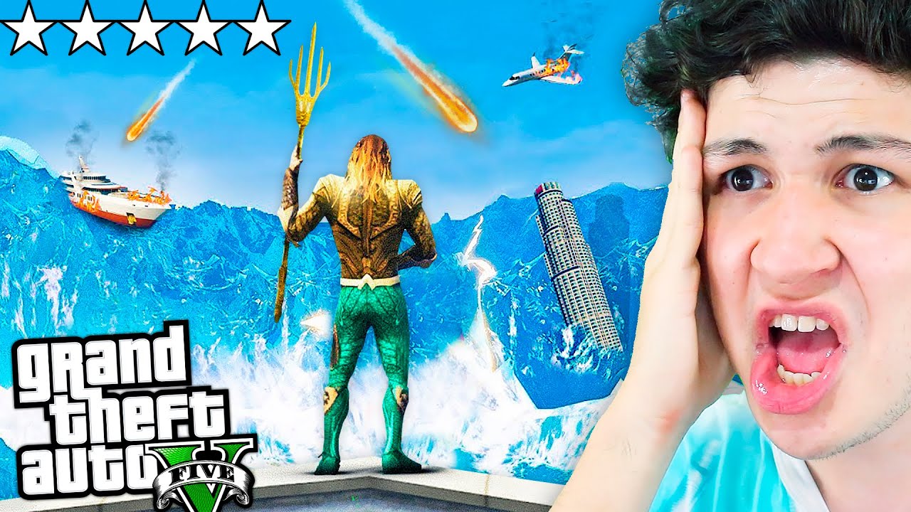 SOBREVIVIENDO a un TSUNAMI como AQUAMAN en GTA 5! Grand Theft Auto V - GTA V Mods