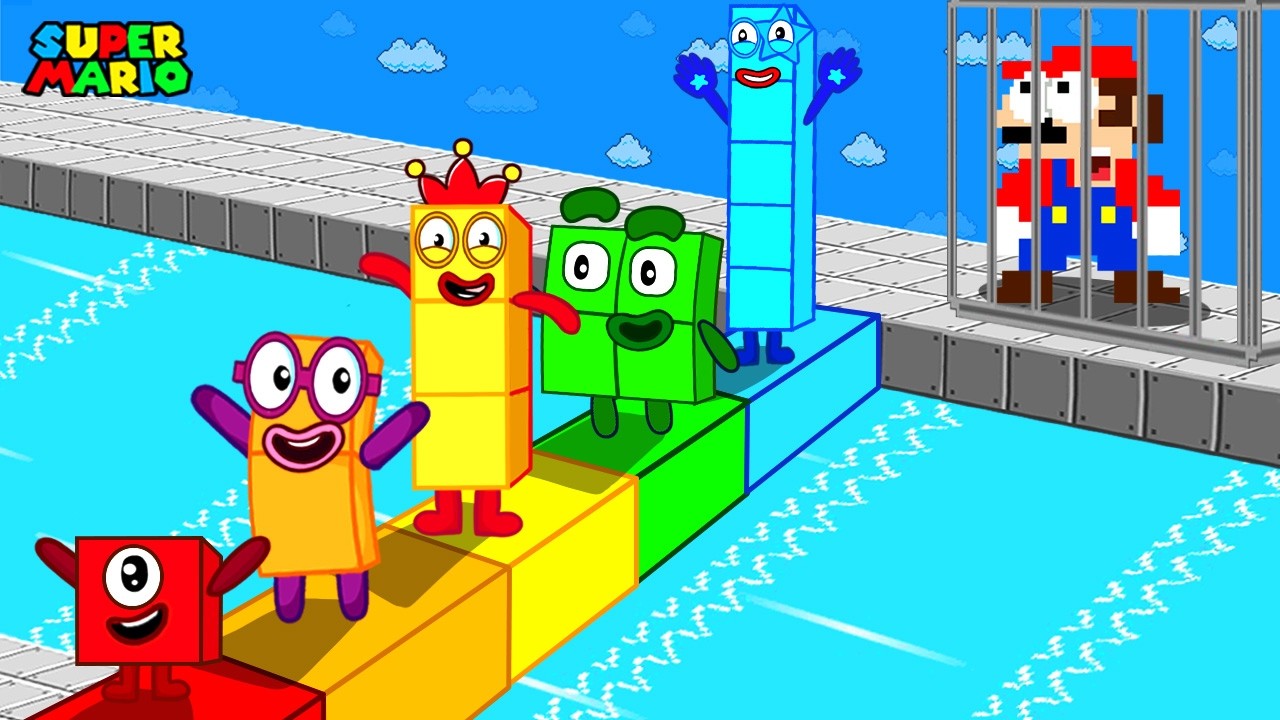 Mario Escape vs Numberblocks Funny mix level up Maze | Game Animation