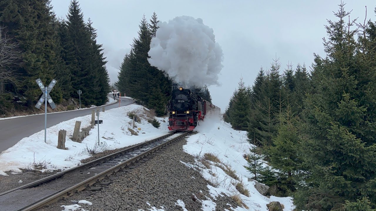 Mitte Februar 2026 bei den Harzer Schmalspurbahnen am Brocken 