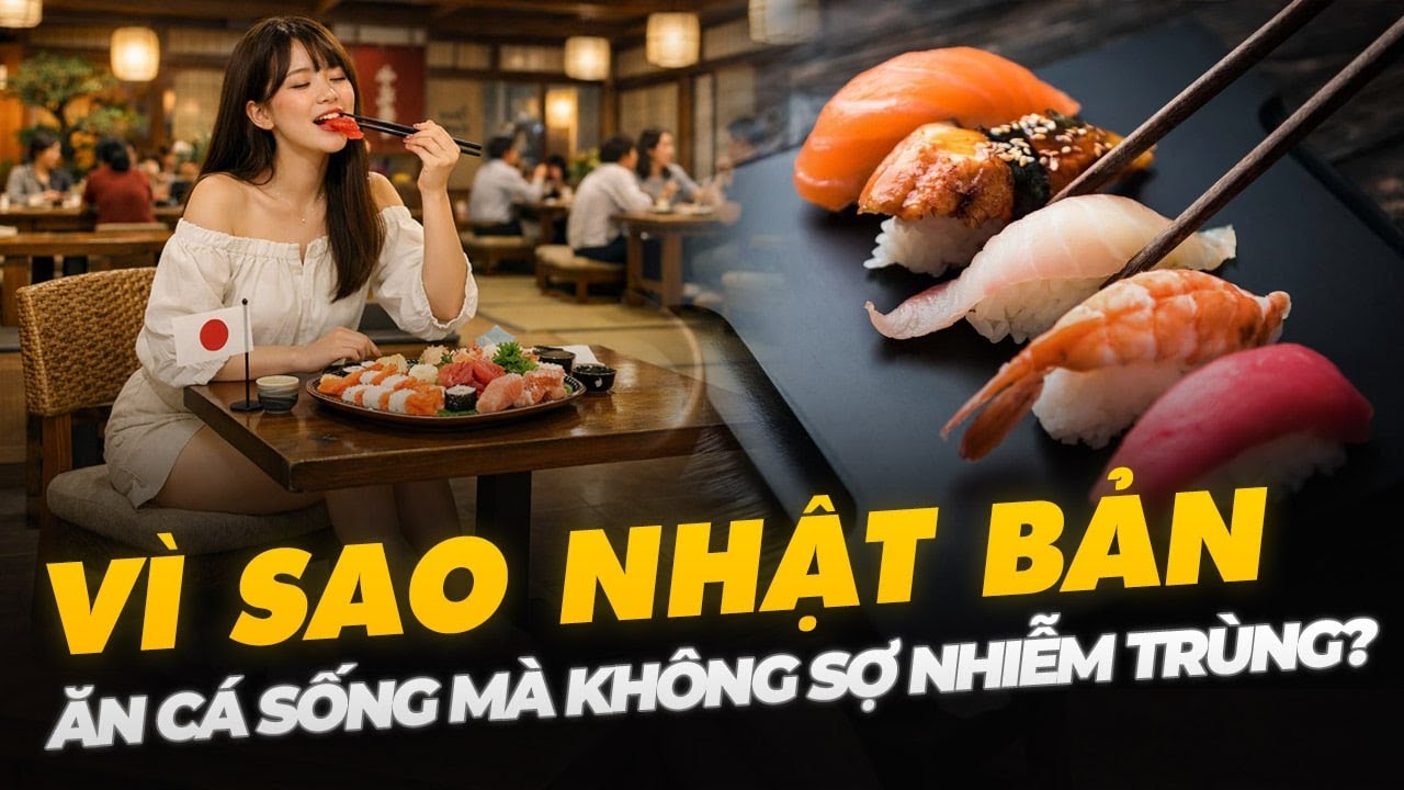 VÌ SAO NHẬT BẢN ĂN CÁ SỐNG MÀ KHÔNG SỢ NHIỄM TRÙNG?