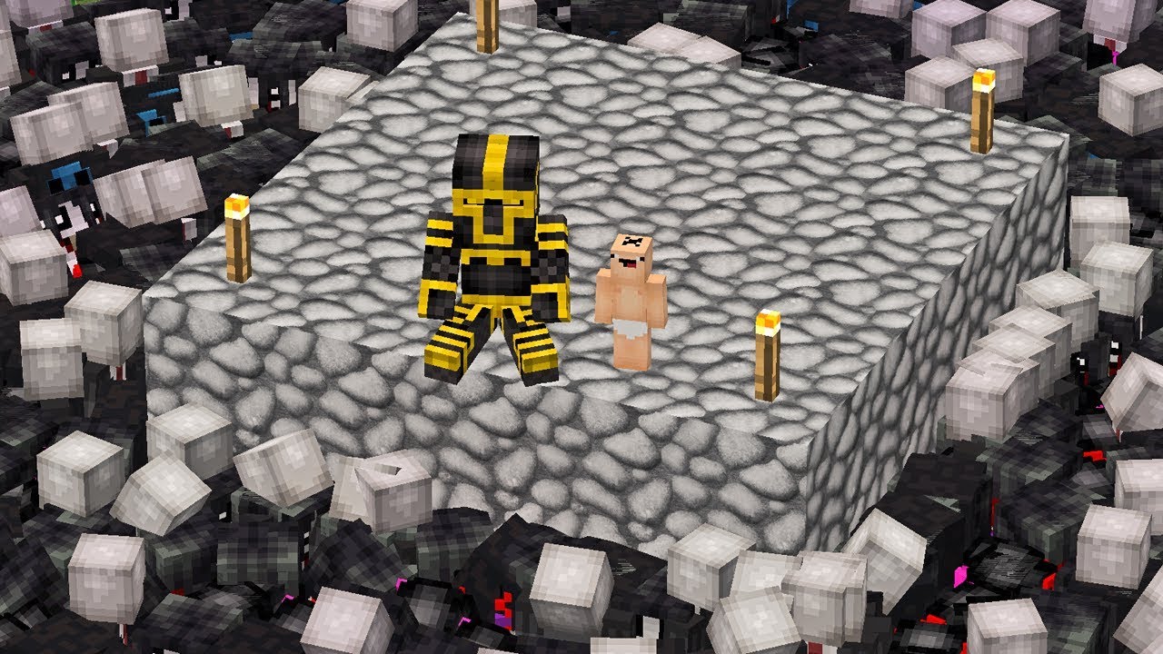 EL BEBÉ NOOB Y MASSI SOBREVIVEN A UNA INVASIÓN DE CREEPYPASTAS EN MINECRAFT TROLL 👶