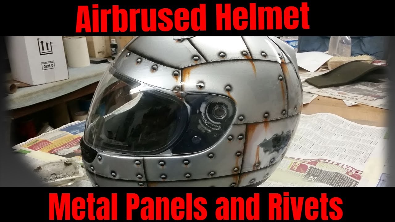 Airbrushed Metal Panels and Rivets on Helmet - How To