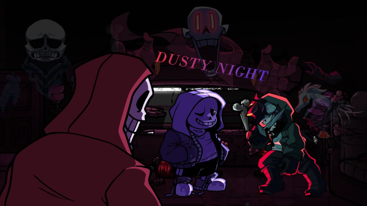 DUSTY NIGHT / Pasta Night but Dustswap papyrus & Dust sans and Dustshift Chara sing it! (FNF COVER)