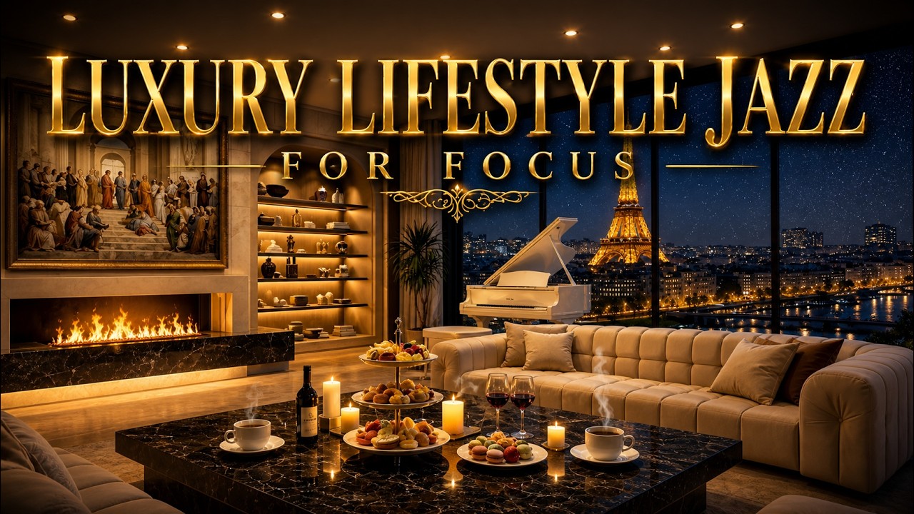 Relaxing Saxophone Jazz with Gentle Piano  ♥️ Paris Executive Lounge ☕