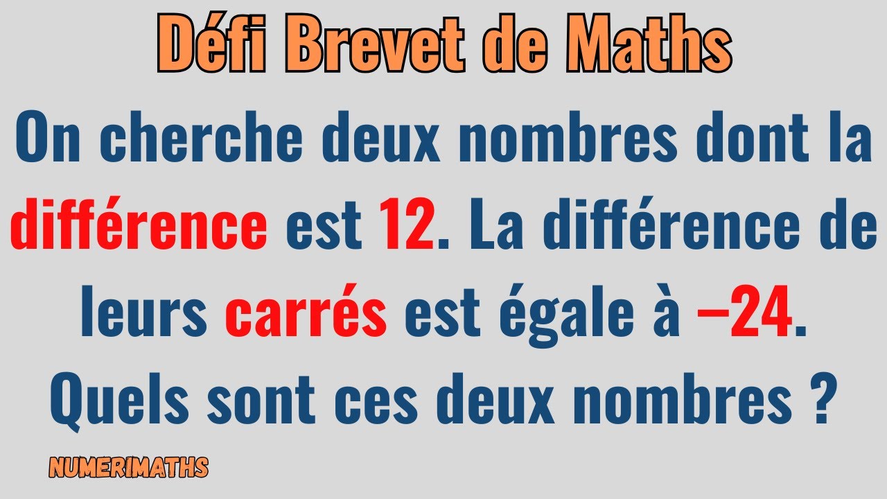 🎯 Défi Brevet : identités remarquables et logique ✏️