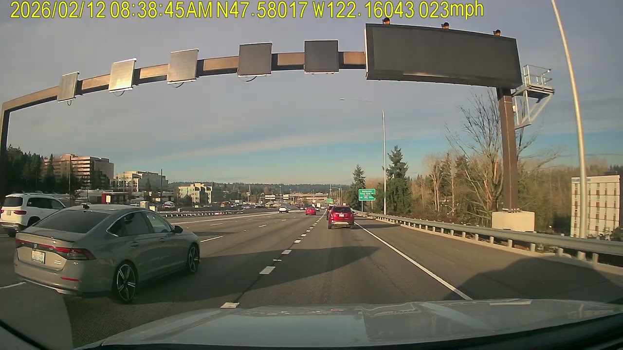 Morning Drive on I-90 Westbound to Downtown Bellevue Washington | Dash Cam Footage