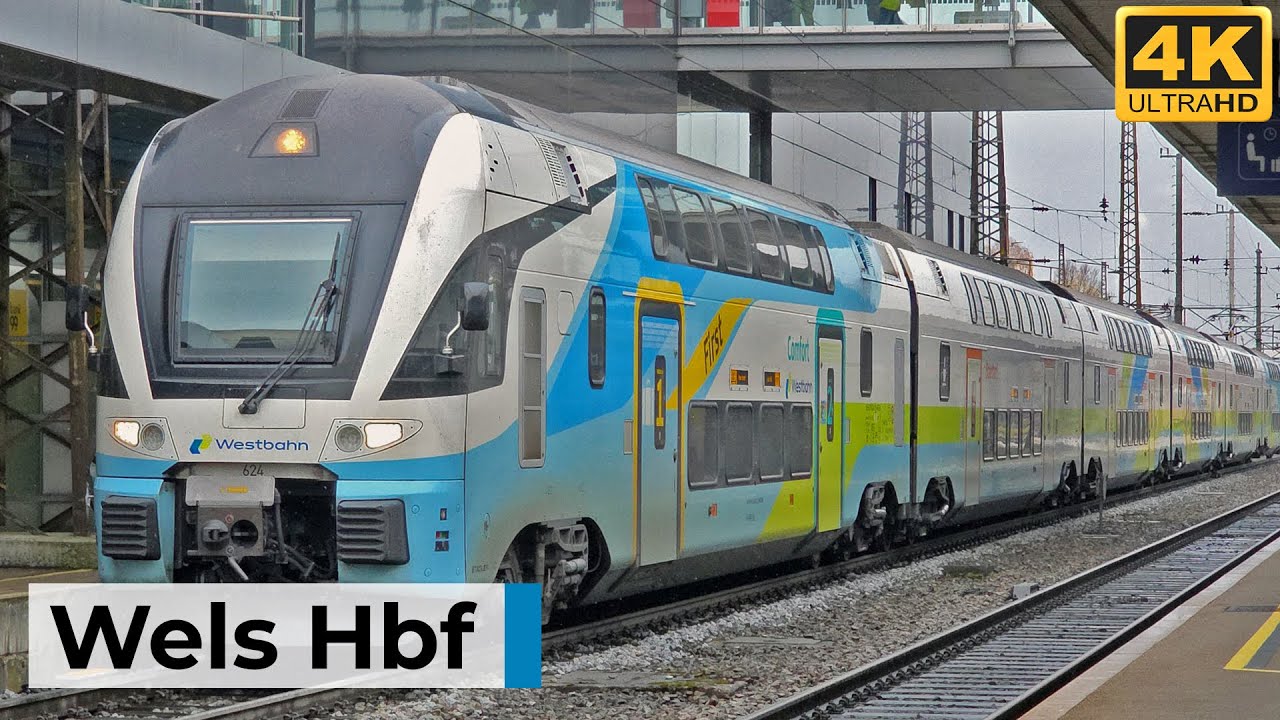 Wels Hbf 21.11.2025 - Winterliche Zugbewegungen bei leichtem Schneefall