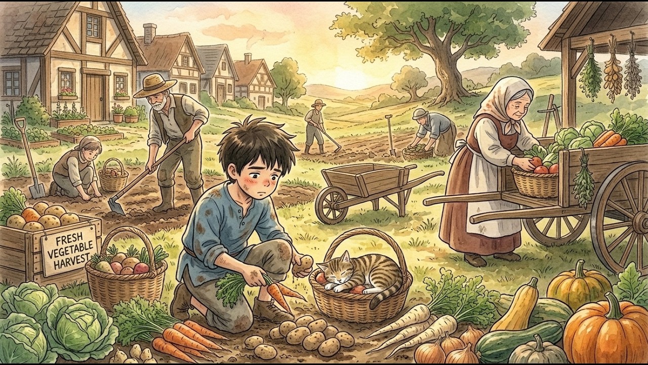 A Poor Grandmother and Her Grandson || A Quiet Village Life Story  Ghibli Style Slow Living