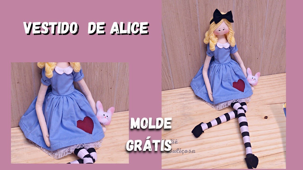 vestido da boneca de pano alice alice