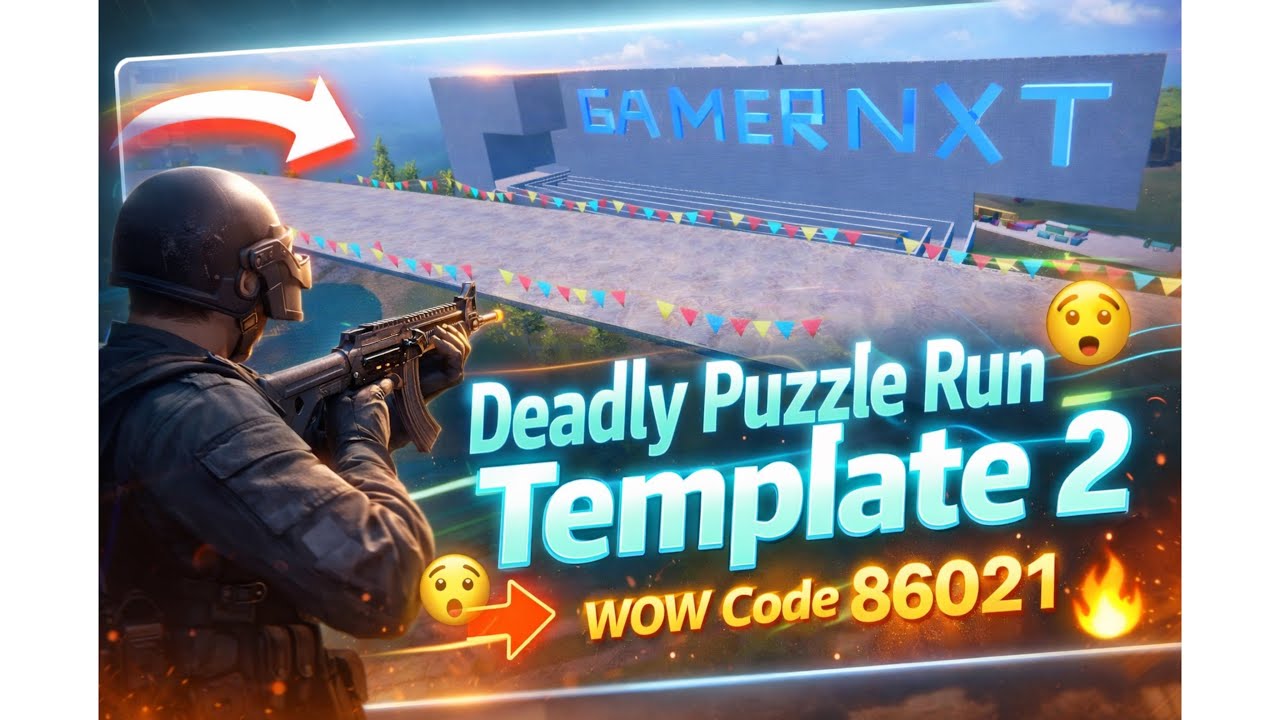 Deadly Puzzle Run Template 2 WOW Mode Gameplay 🔥 | BGMI Parkour Challenge | WOW Code 86021 #wowmode 