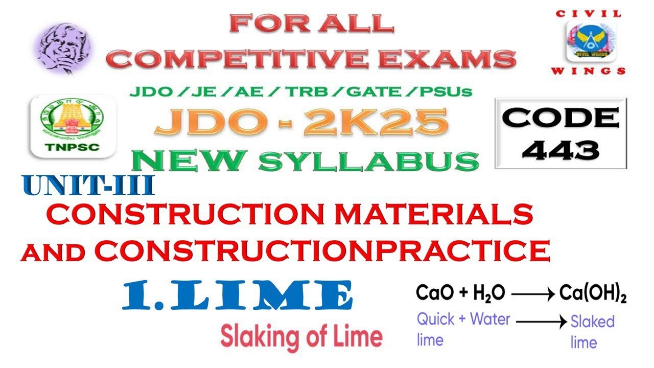 TNPSC - JDO - 2025 | UNIT -3 ✍️ LIME ✍️New Topic Questions & Answers🎯AS per NEW CODE-443🎯