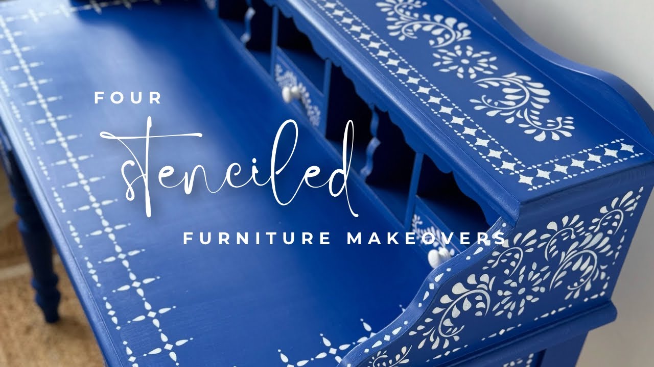 Four different ways to use stencils on furniture makeovers