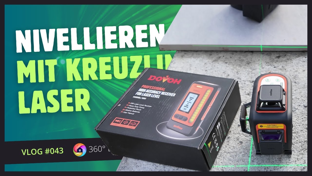 Vlog #043  ---  Liegefläche vom Pool nivellieren wie ein Profi – mit dem Dovoh Kreuzlinienlaser!