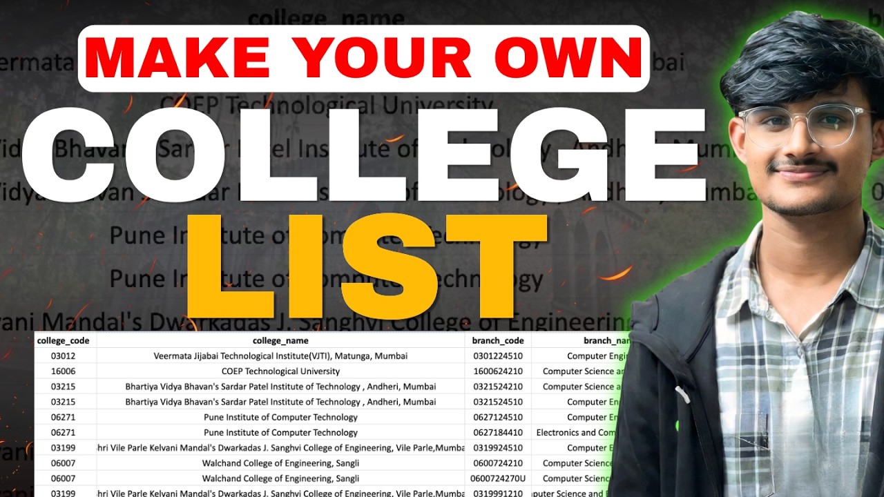 Perfect College Preference List | Create your own College List | Engineering Admission 2026