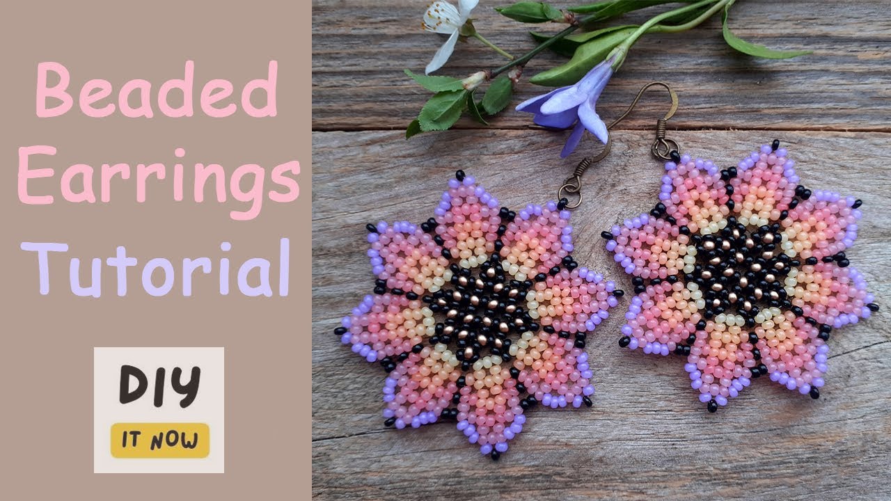 Beaded Earrings Tutorial /How to make Seed Bead Flower Earrings Dangle