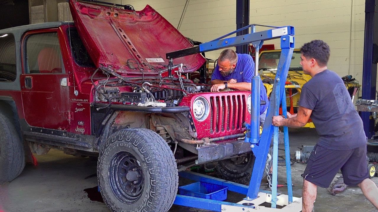 Замена двигателя Jeep TJ — от начала до конца