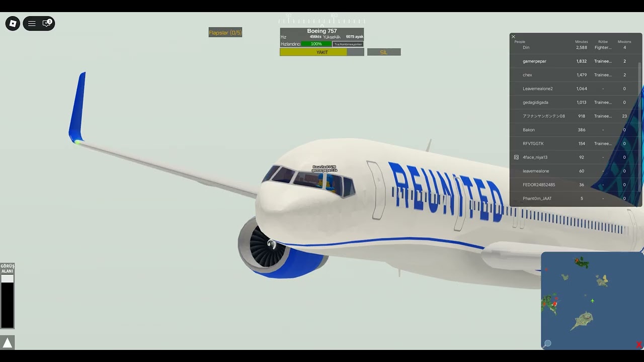 Takeoff The Cyprus Larnaca Airport Landing İn İzolirani Airport With Reunited Airlines Boeing 757