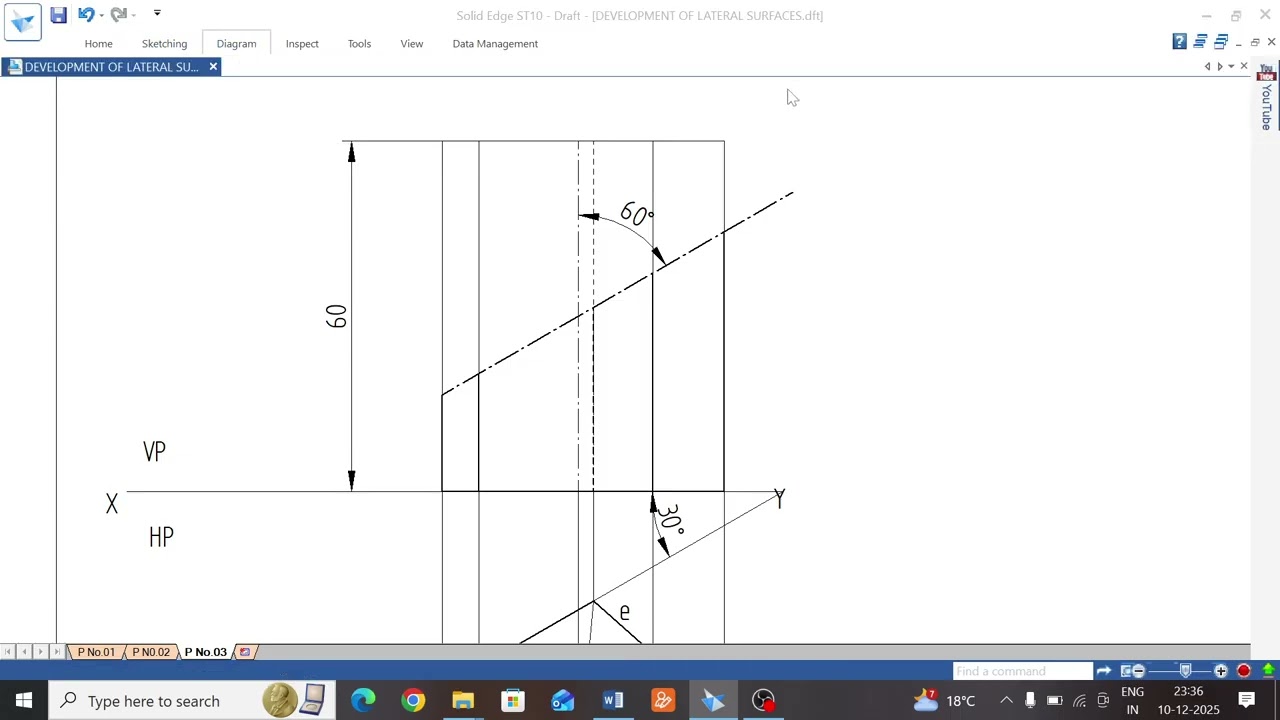 DEVELOPMENT OF LATERAL SURFACES Problem No 03 Pentagonalr Prism