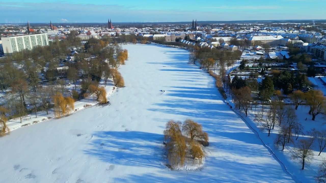 Stadtsee Stendal im Schnee