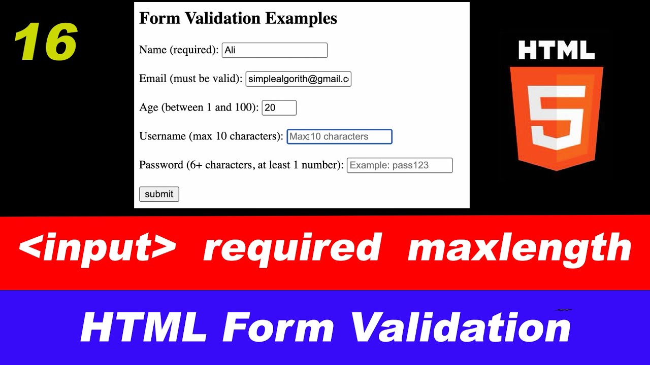 HTML Form Validation Explained Beginner Friendly