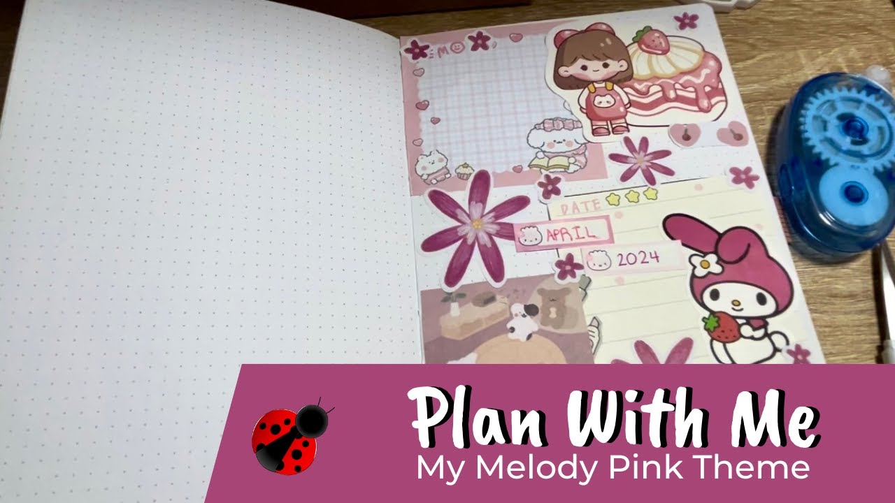 Journal With Me: My Melody Pink Theme | Bullet Journal Spread