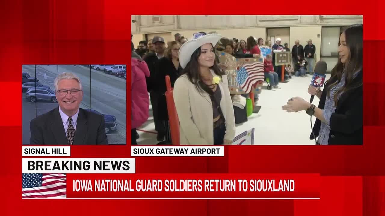 KTIV interviews Leslie about her husband's return home on March 12