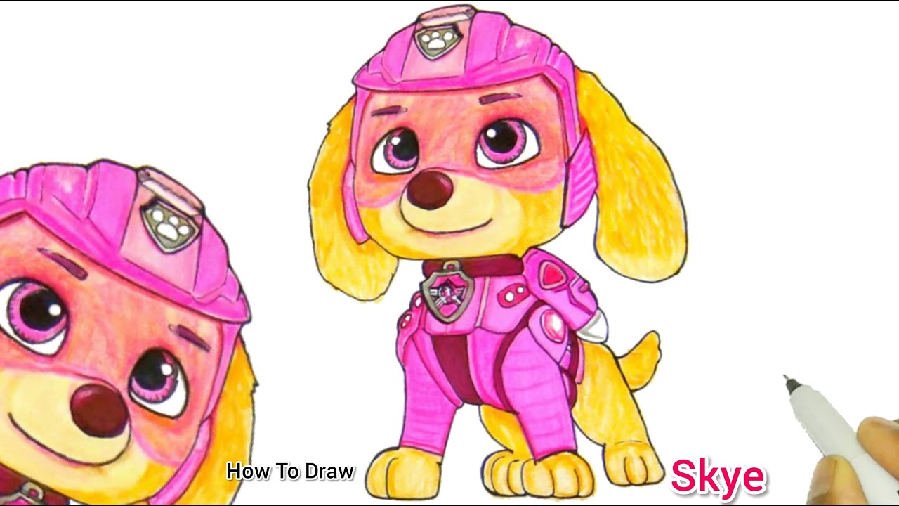 Skye From Paw Patrol Movie | Watch Paw Patrol Movie 2021| How To Draw Skye Paw Patrol Pup