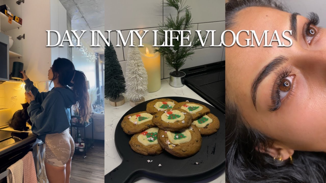 DAY IN MY LIFE | christmas cookies, getting my brows mirco-bladed, full body workout VLOGMAS DAY 2