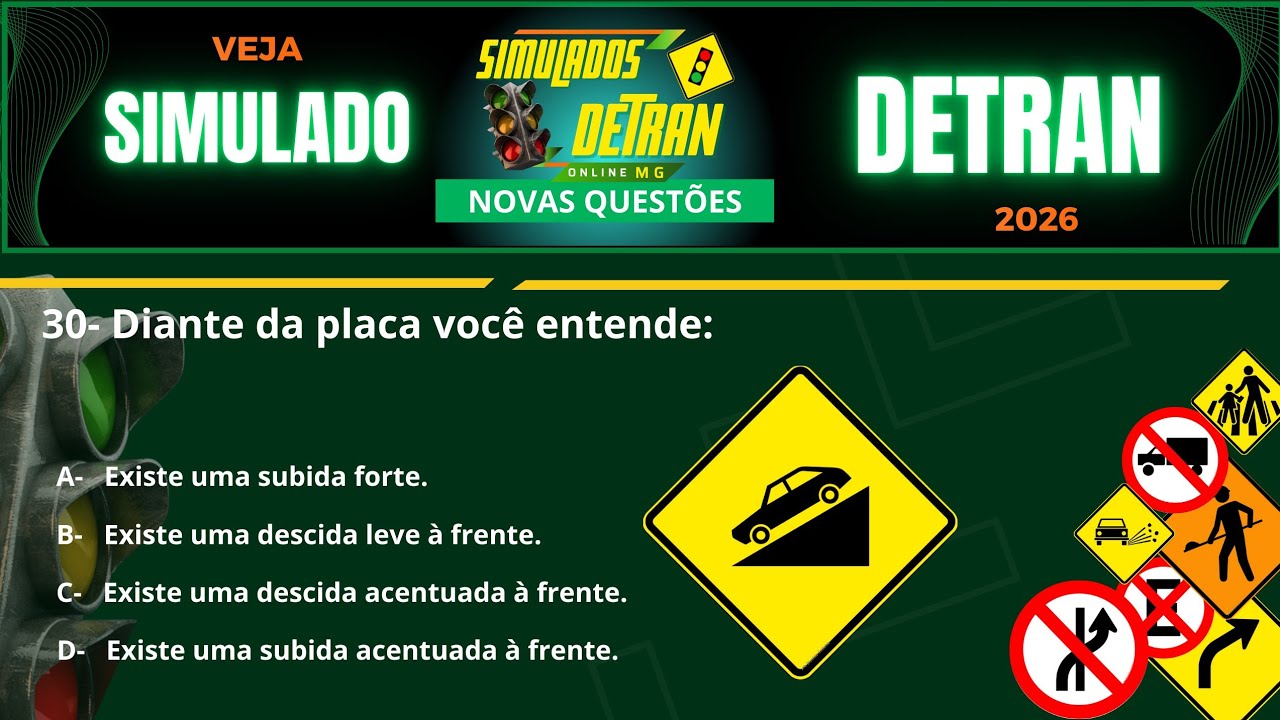 PROVA do DETRAN Oficial 2026 - Prova Teórica de Legislação - Simulado Detran Oficial 2026  ✅