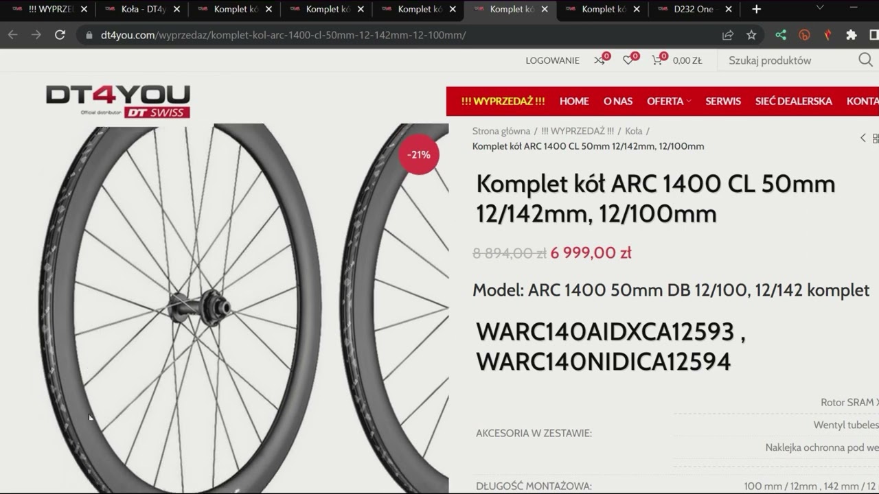 Koła DT Swiss od 1399 zł do 7499 zł. Moi faworyci...