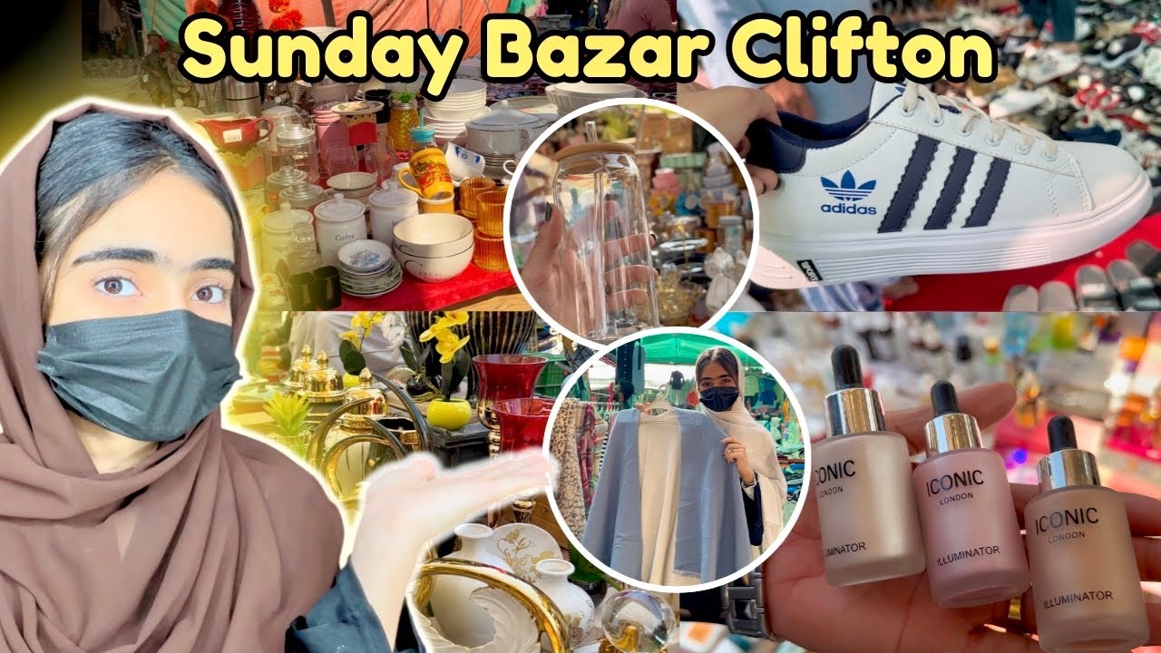 Exploring *SUNDAY BAZAR* Clifton📍| Imported Branded Makeup😱| Home decor items, aesthetic Finds,