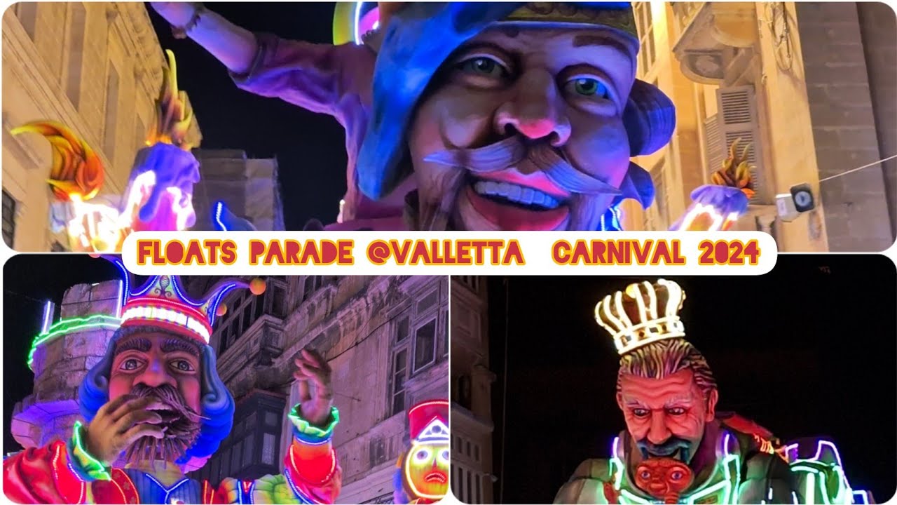 Vibrant Floats Parade at Valletta Carnival 2024 Captured in Stunning 4K Video! 🎉🎭 #Valletta