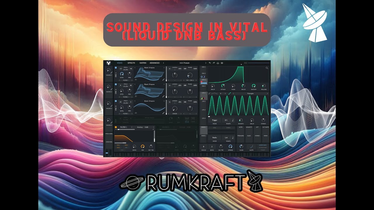 Rumkraft TV - How to Make a Liquid DnB Bass Sound in Vital Audio