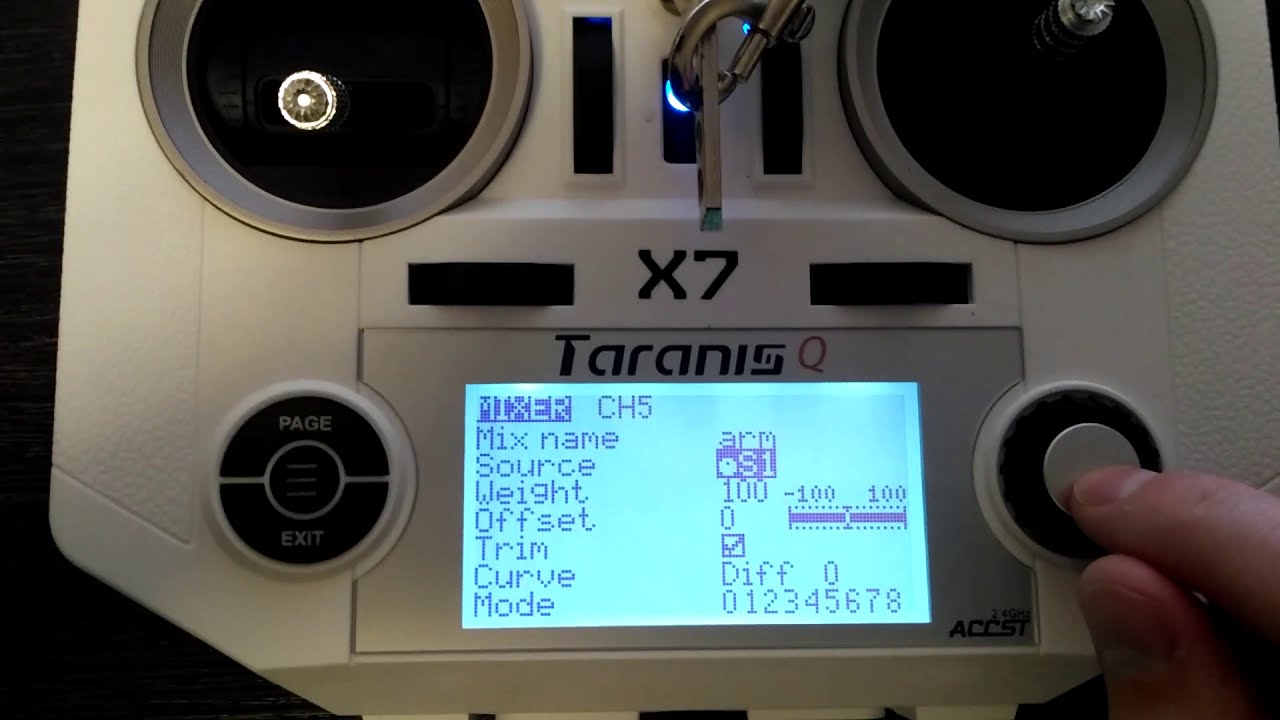 Назначение тумблера каналу в Taranis qx7