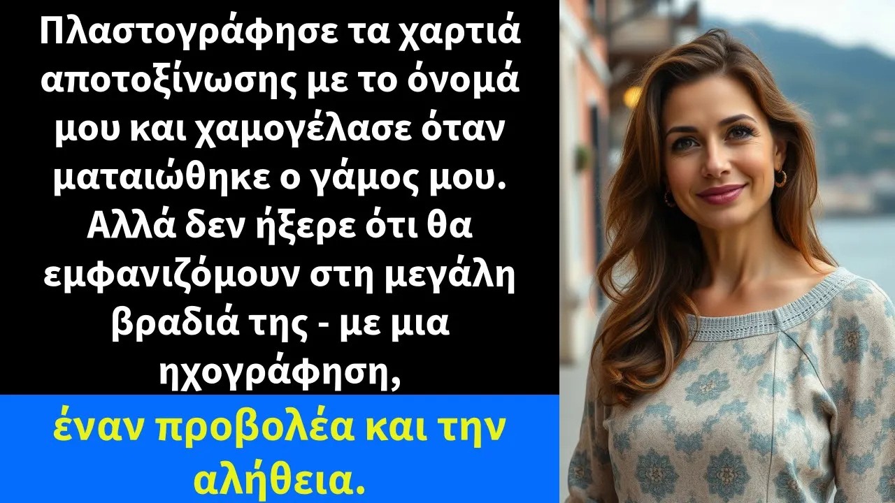Πλαστογράφησε τα χαρτιά αποτοξίνωσης με το όνομά μου και χαμογέλασε όταν ματαιώθηκε ο γάμος μου