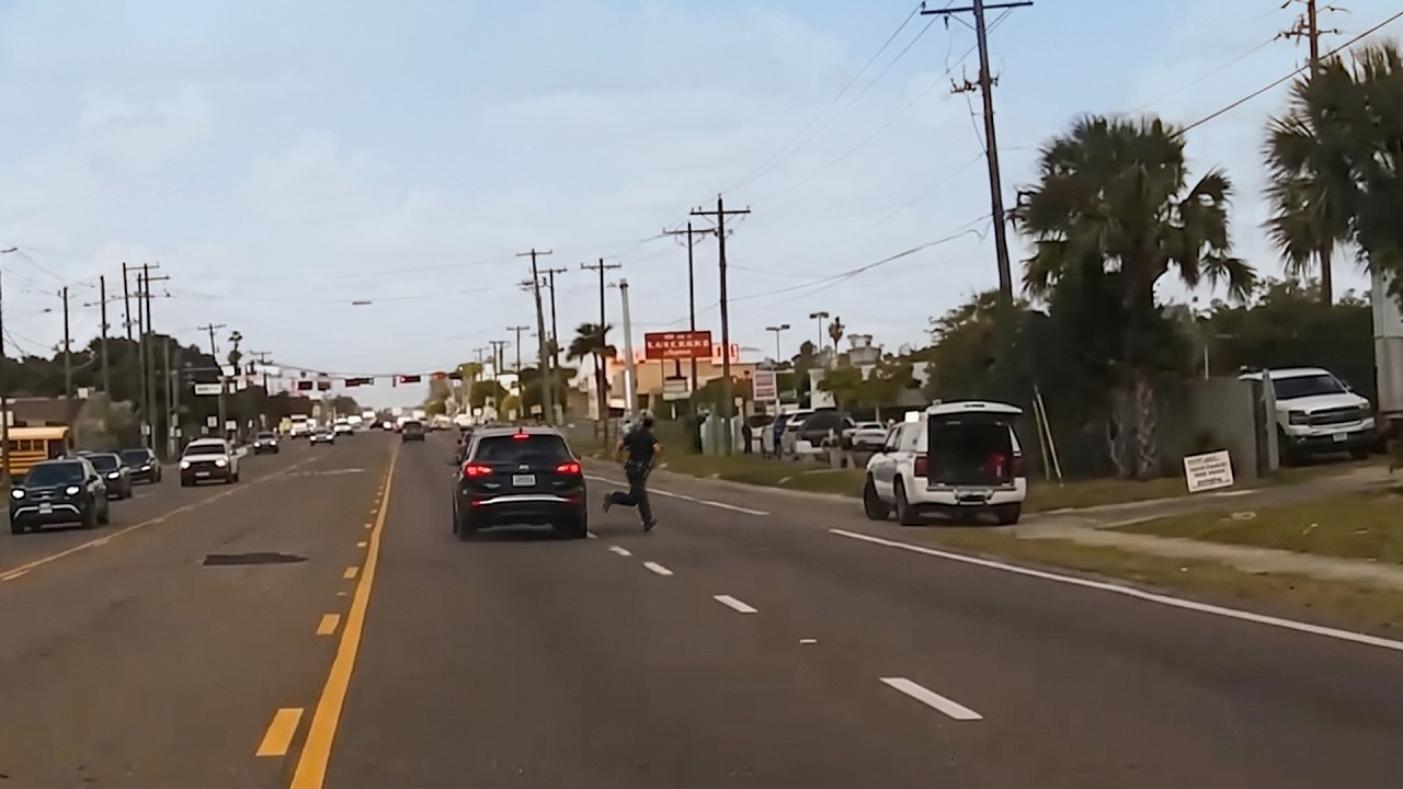 Driver Targets Cop Deploying Stop Sticks