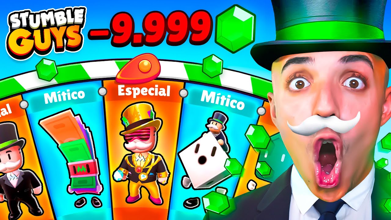 GASTO TODAS mis GEMAS en la NUEVA RULETA MONOPOLY... 😨 STUMBLE GUYS