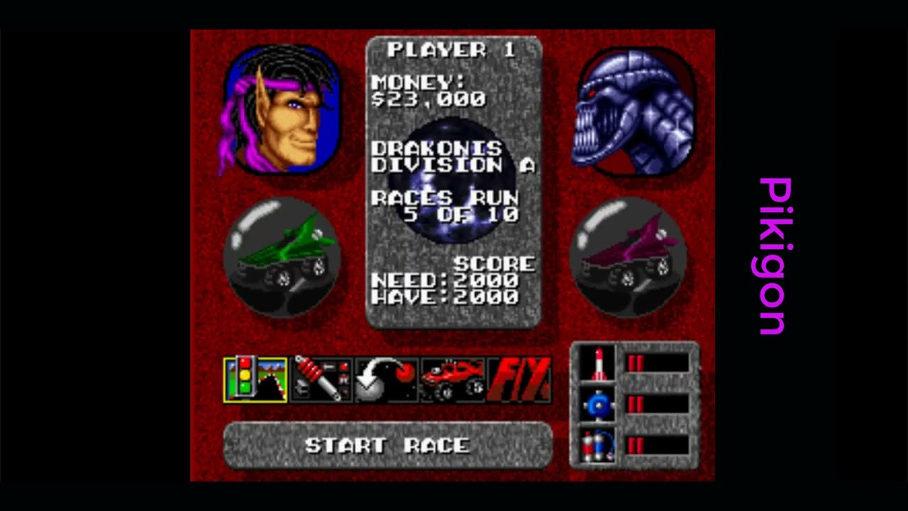 Rock n' Roll Racing walkthrough – Drakonis (B) (SNES game)