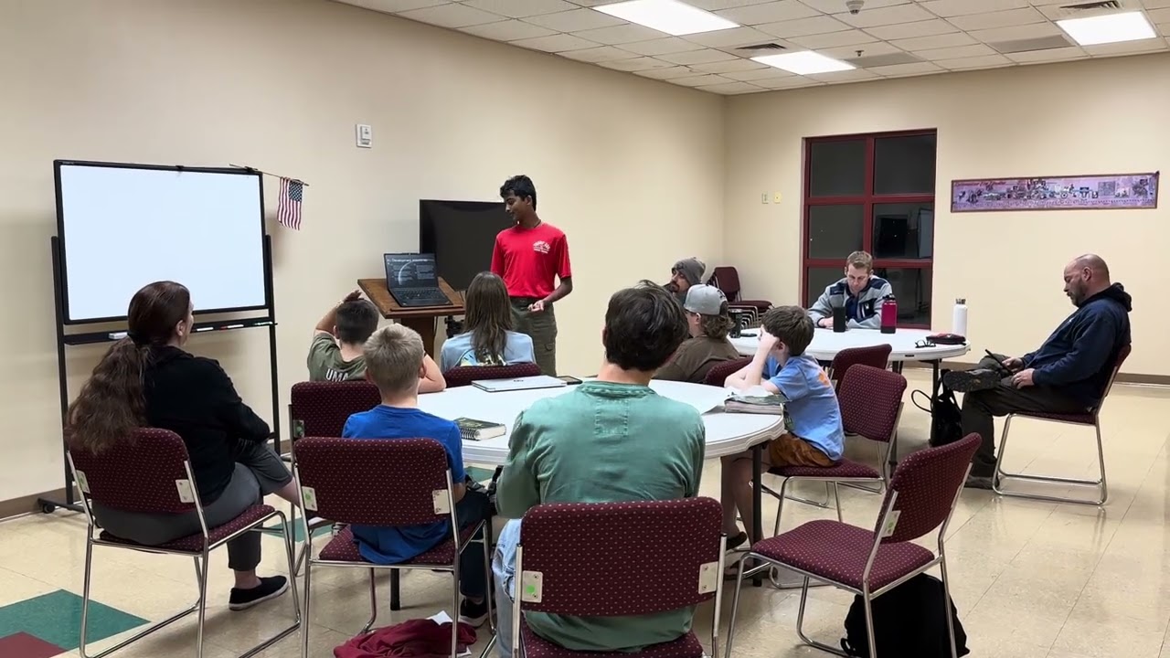 AI Merit Badge presentation in Trojans Patrol meeting