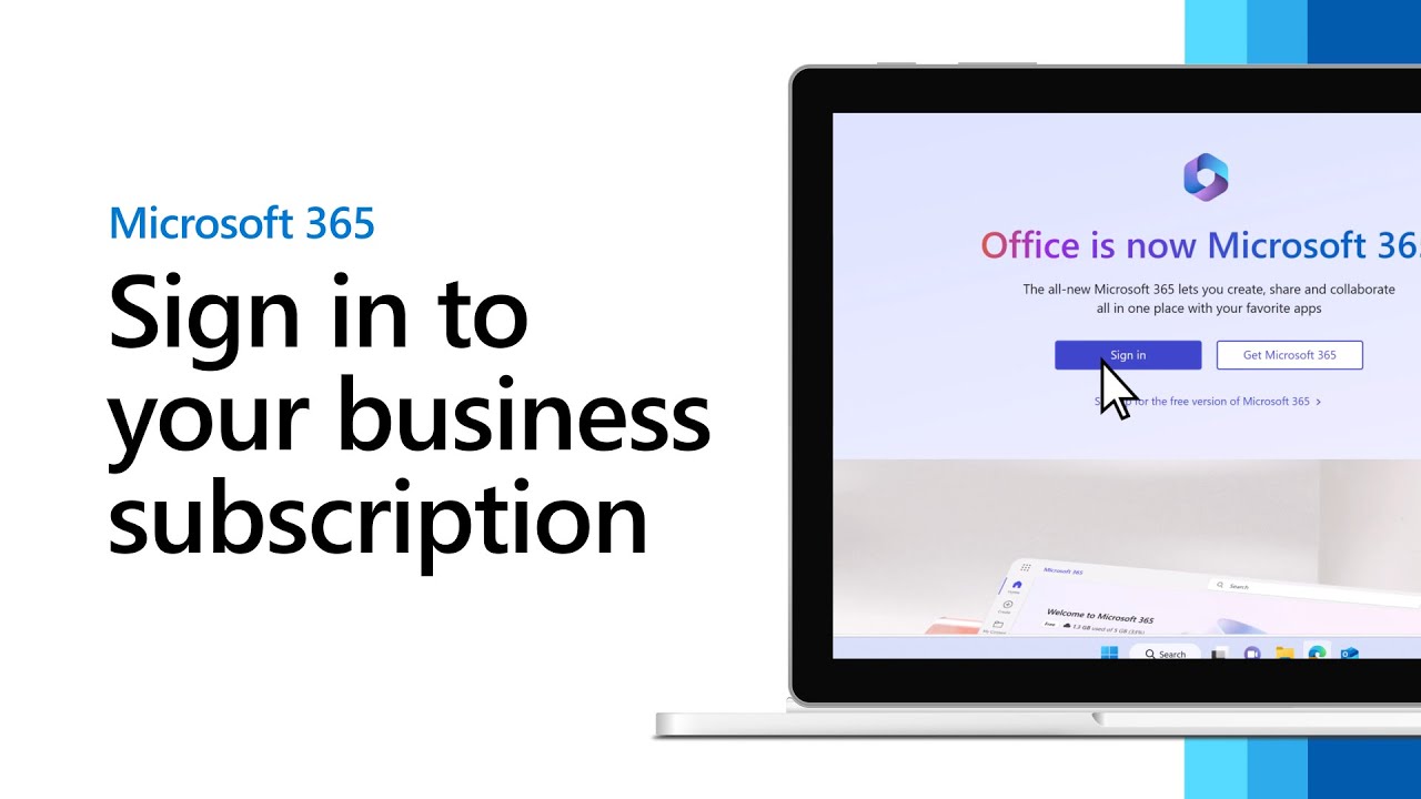 Войдите в свою подписку на Microsoft 365 Business